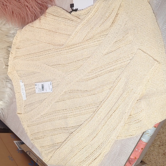 ASTR sheer cream sweater - Picture 3 of 3